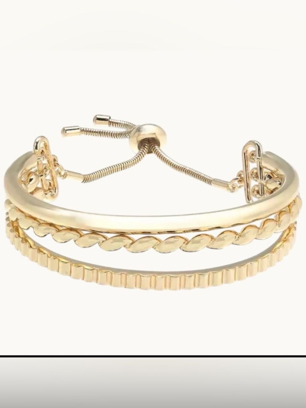 Macy’s On 34th Gold-Tone Twisted Slider Bracelet NWT